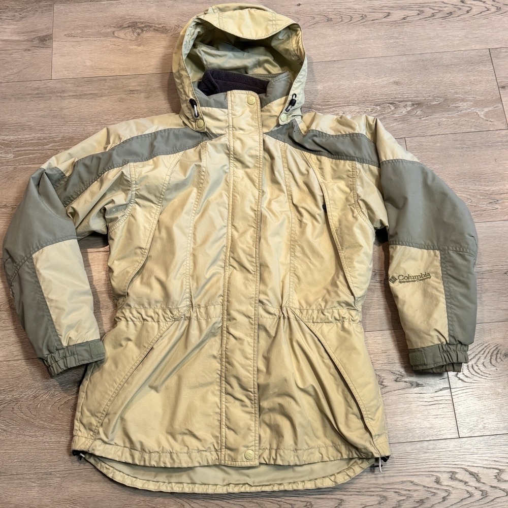 VINTAGE Columbia Jacket Womens Large Green Ski Hooded Interchange Core L